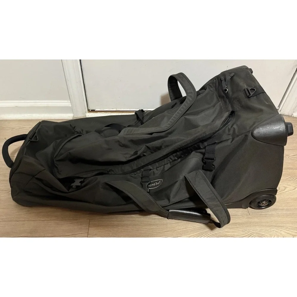 Mont-Bell Duffle Bag With Wheels Model 100 For Travel Luggage Large Black